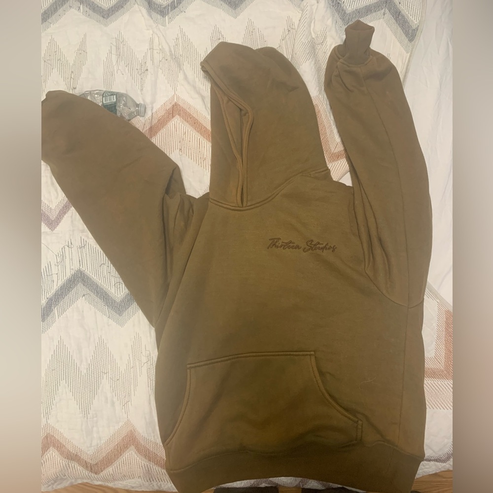 Thirteen Studios Double Layered Moss Green Hoodie